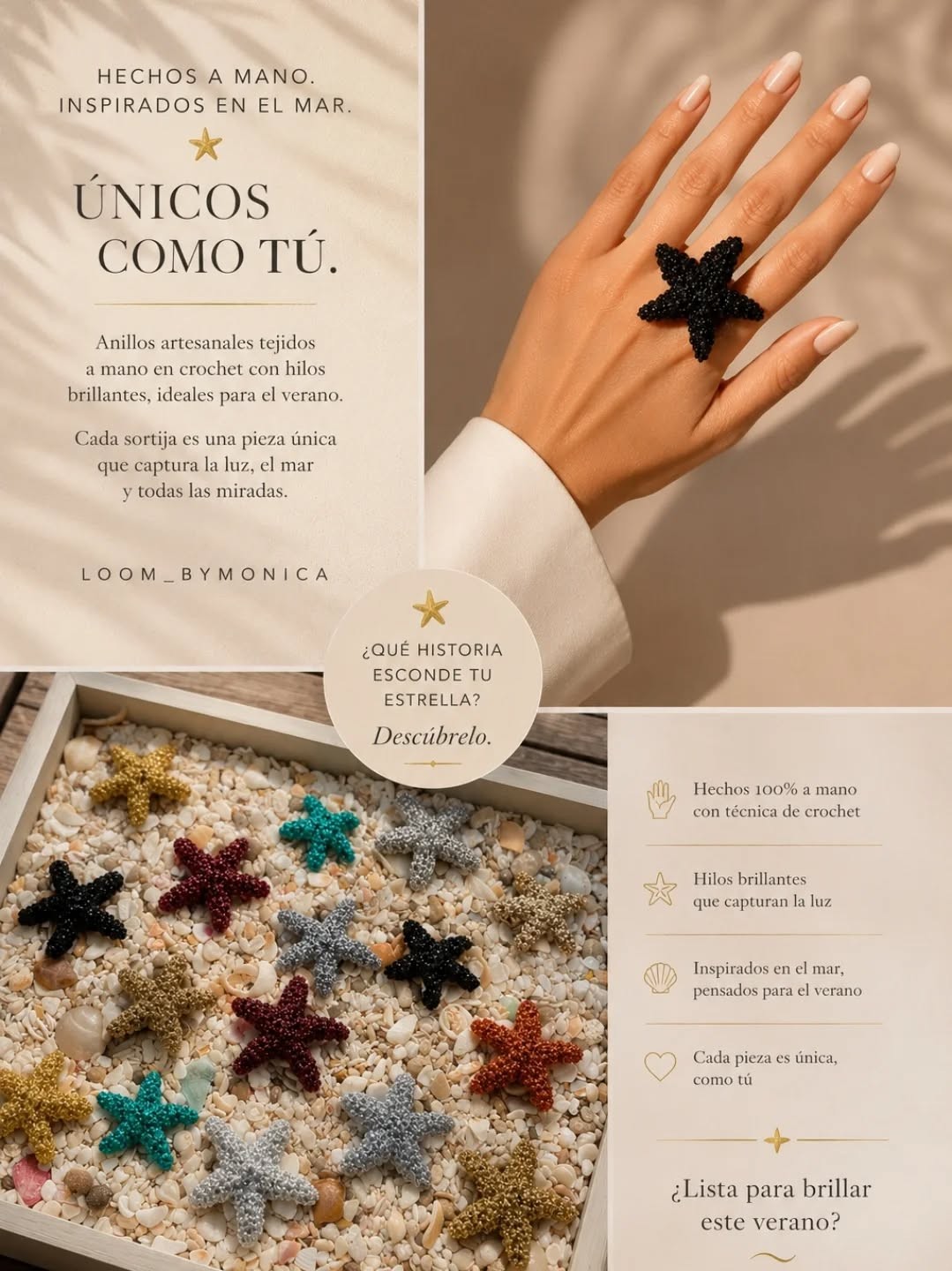 Presentación de la colección de estrellas de crochet